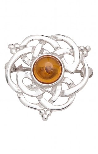 Celtic Amber Brooch