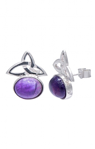 Celtic Amethyst Stud Earrings