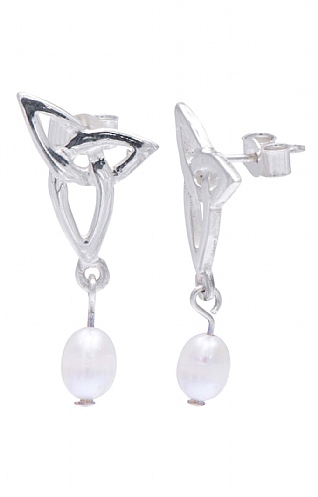 Shetland Jewellery Celtic Pearl Stud Earrings