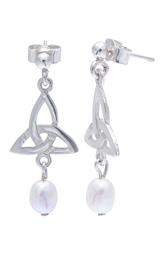 Shetland Jewellery Celtic Pearl Drop Earrings