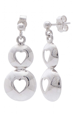 Shetland Jewellery Peerie Smoorikins Two Heart Earrings