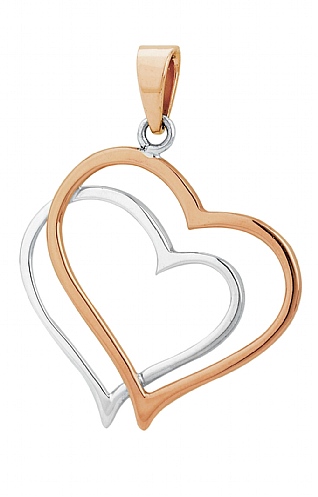 Tianguis Jackson Copper and Silver Double Heart Pendant