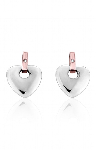 Clogau Silver and Rose Gold Cariad Earrings