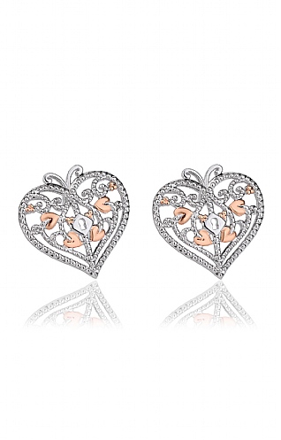 Clogau Silver and Rose Gold Kensington Stud Earrings