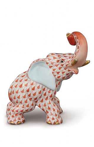 Herend Red Trumpeting Elephant