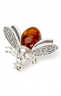 Silver and Amber Bee Brooch Silver and Amber Bee Brooch