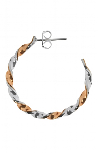 Tianguis Jackson Silver and Copper Twisted Hoop Earrings