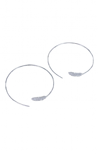 Reeves & Reeves Feather Hoop Earrings