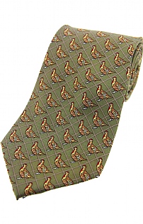 Grouse Printed Silk Tie