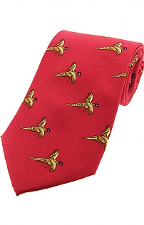 Pheasant Printed Silk Tie