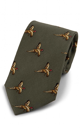 Pheasant Printed Silk Tie
