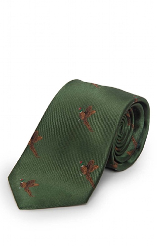 Flying Pheasants Woven Silk Tie Flying Pheasants Woven Silk Tie