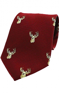 Stags Head Woven Silk Tie Stags Head Woven Silk Tie
