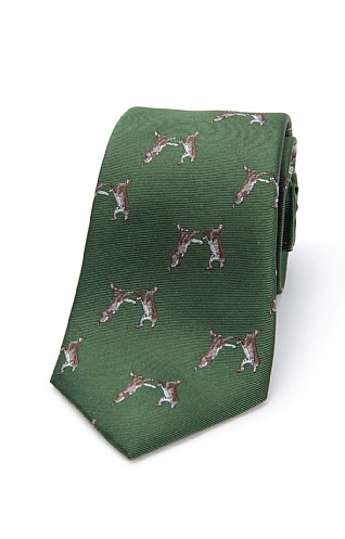 Boxing Hares Woven Silk Tie