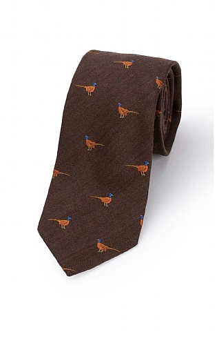 Pheasant Silk/Wool Tie
