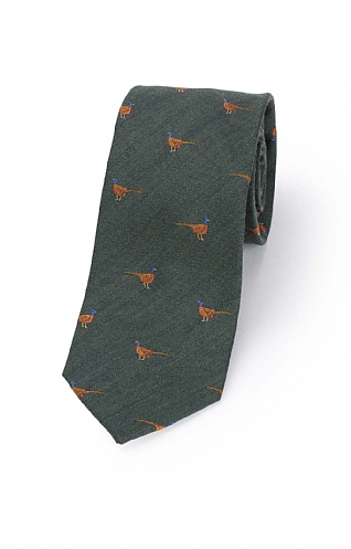 Pheasant Silk/Wool Tie