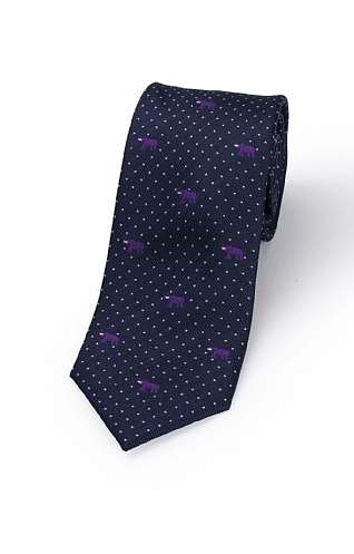 Elephant Woven Silk Tie