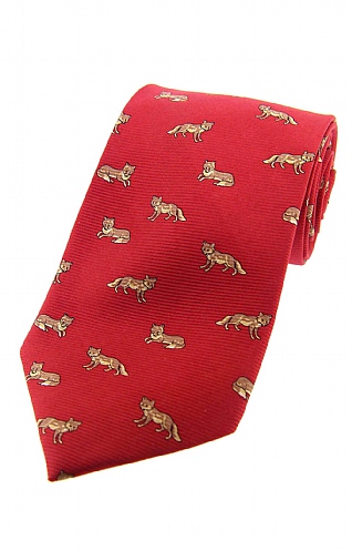 Fox Printed Silk Tie Fox Printed Silk Tie