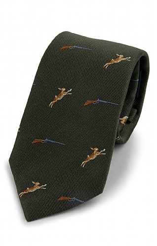 Leaping Hare Woven Silk Tie