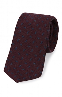 Italian Printed Silk/Wool Small Paisley Tie