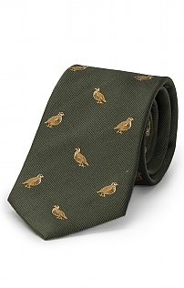 Silk Country Ties With Partridge Design