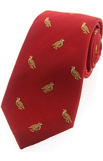 Silk Country Ties With Partridge Design Silk Country Ties With Partridge Design