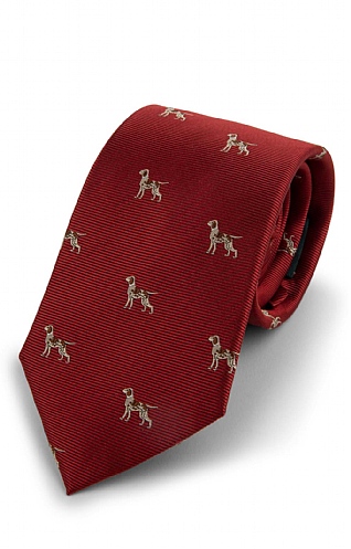 Dog Woven Silk Tie