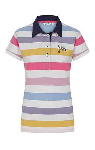 Ladies Lazy Jacks Stripe Polo Shirt, Pastel