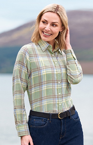 Brushed Cotton Ladies Tattersall Shirt