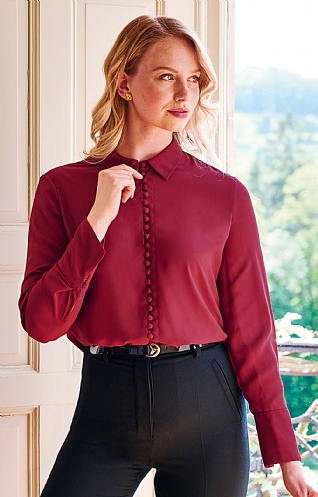 Covered Button Blouse