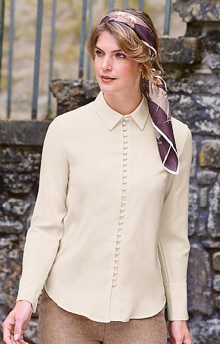 Covered Button Blouse