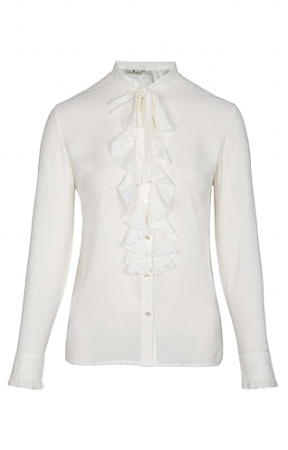 Crimped Frill Front Blouse