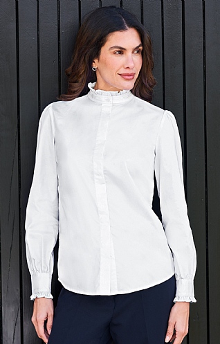 Frill high neck blouse 2025