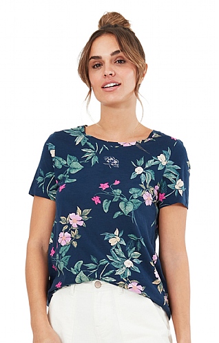 Ladies Joules Carley Print Classic Crew T-Shirt