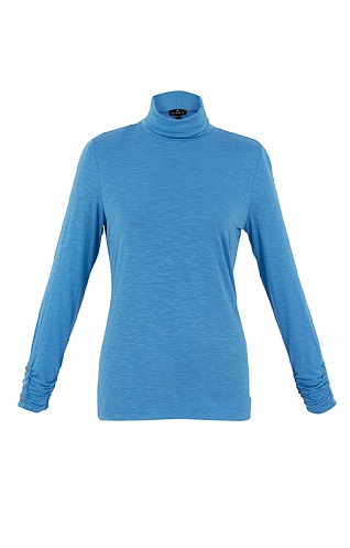 Ladies Marble Classic Polo Neck Sweater, Blue