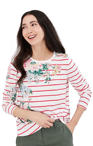 Ladies Joules Lottie Print Crew Neck T-shirt