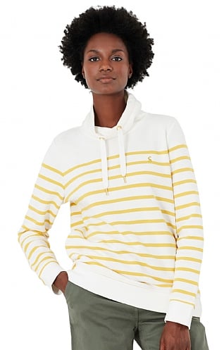 Ladies Joules Kinsley Funnel Neck Sweater, Crm Gld Stripe