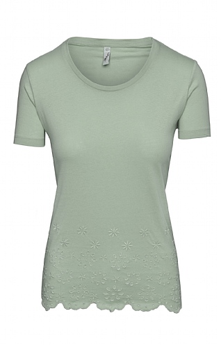 House Of Bruar Ladies Bottom Trim T-shirt - Pistachio green