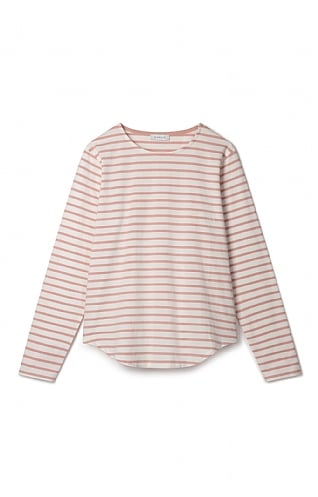 Chalk Ladies Fleur Stripe T-Shirt, Dusky Pink