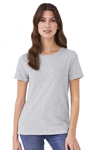 Ladies Crew Clothing Slub T-Shirt, Grey Marl