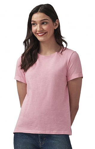 Ladies Crew Clothing Slub T-Shirt, Pink