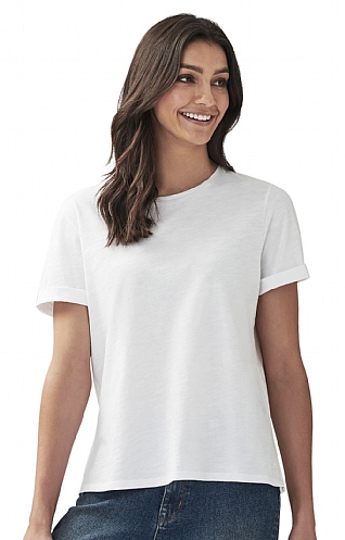 Ladies Crew Clothing Slub T-Shirt - White, White