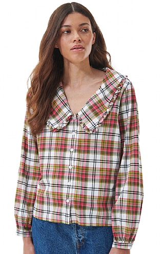 Ladies Barbour Shelly Top, Cloud Check