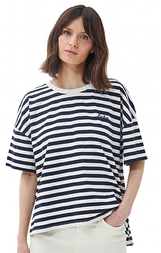 Ladies Barbour Adria Top, Navy Stripe