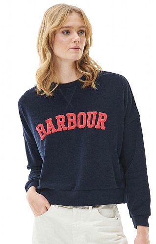 Ladies Barbour Bracken Overlayer Jumper - Navy Blue, Navy