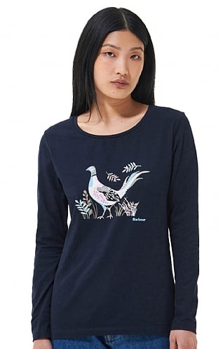 Ladies Barbour Homeswood Long Sleeved T-Shirt - Navy Blue, Navy