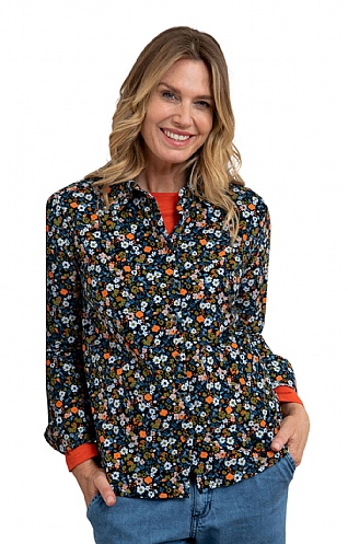 Ladies Lily & Me Clarissa Shirt, Vintage Poppy/Green