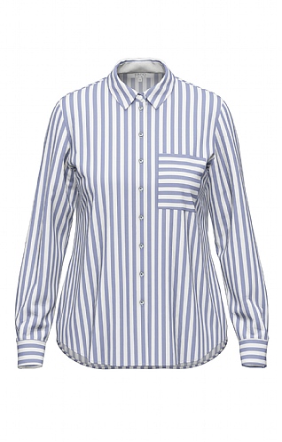 Ladies Erfo Long Sleeved Stripe Shirt, Light Blue