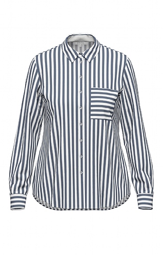 Ladies Erfo Long Sleeved Stripe Shirt - Navy Blue, Navy
