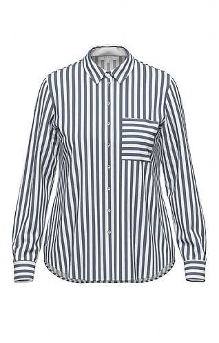 Ladies Erfo Long Sleeved Stripe Shirt - Navy Blue, Navy